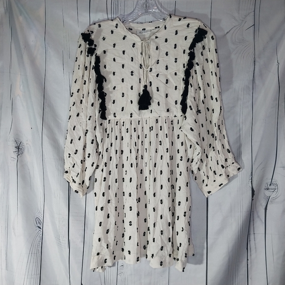 Masai Tops - Masai Copenhagen Boho Hippe V-Neck Top/ Mini Dress Size M